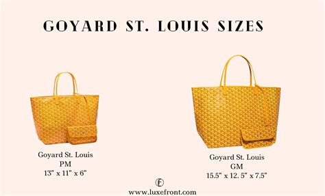 goyard st louis tote beige|goyard tote bag size comparison.